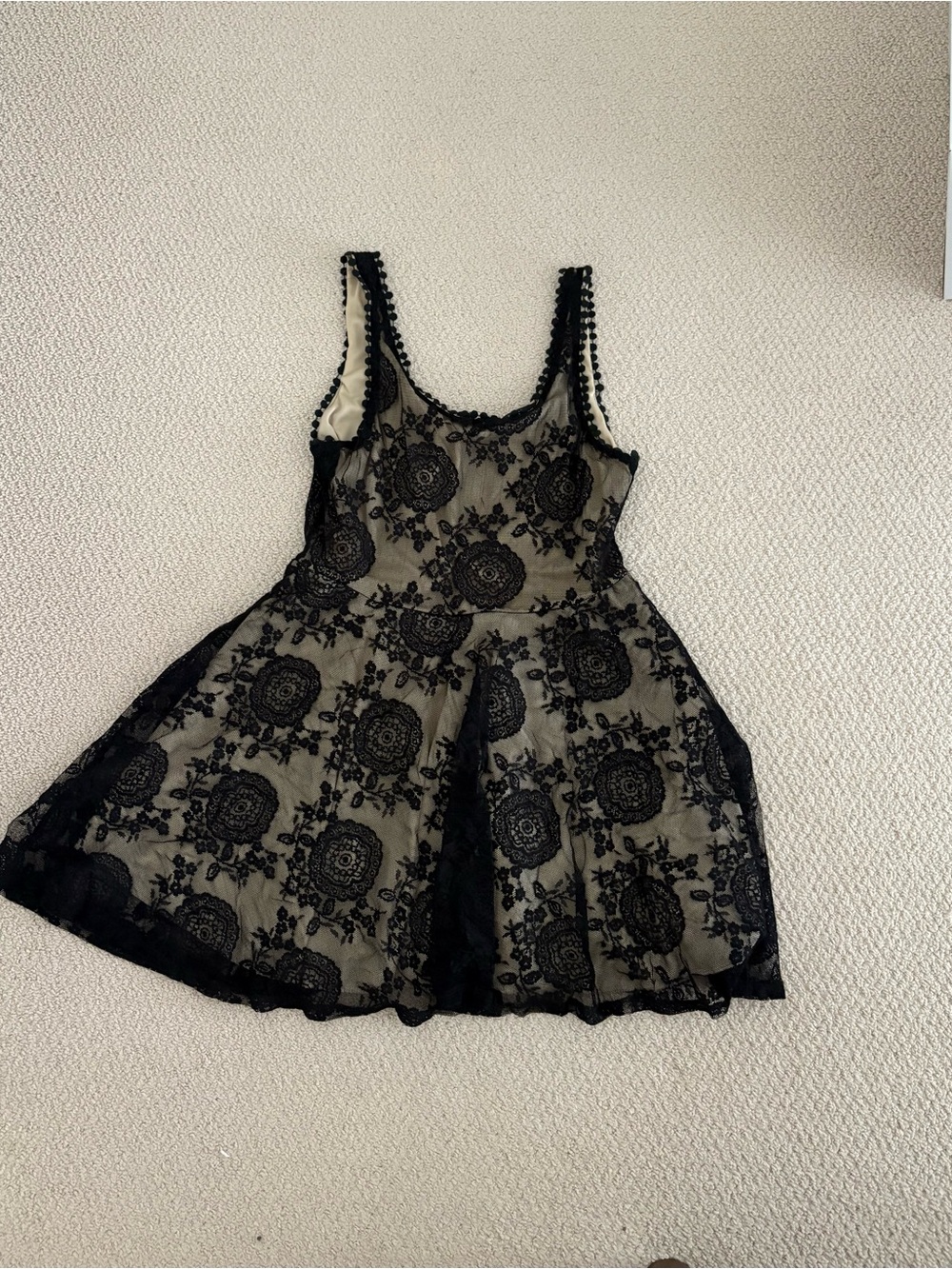 Potter's Pot Black Lace with Nude Lining Dress